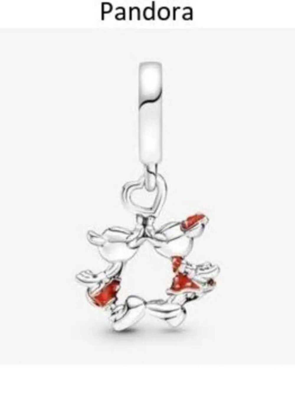 Pandora Mickey Mouse & Minnie Mouse Kissing Dangle Charm